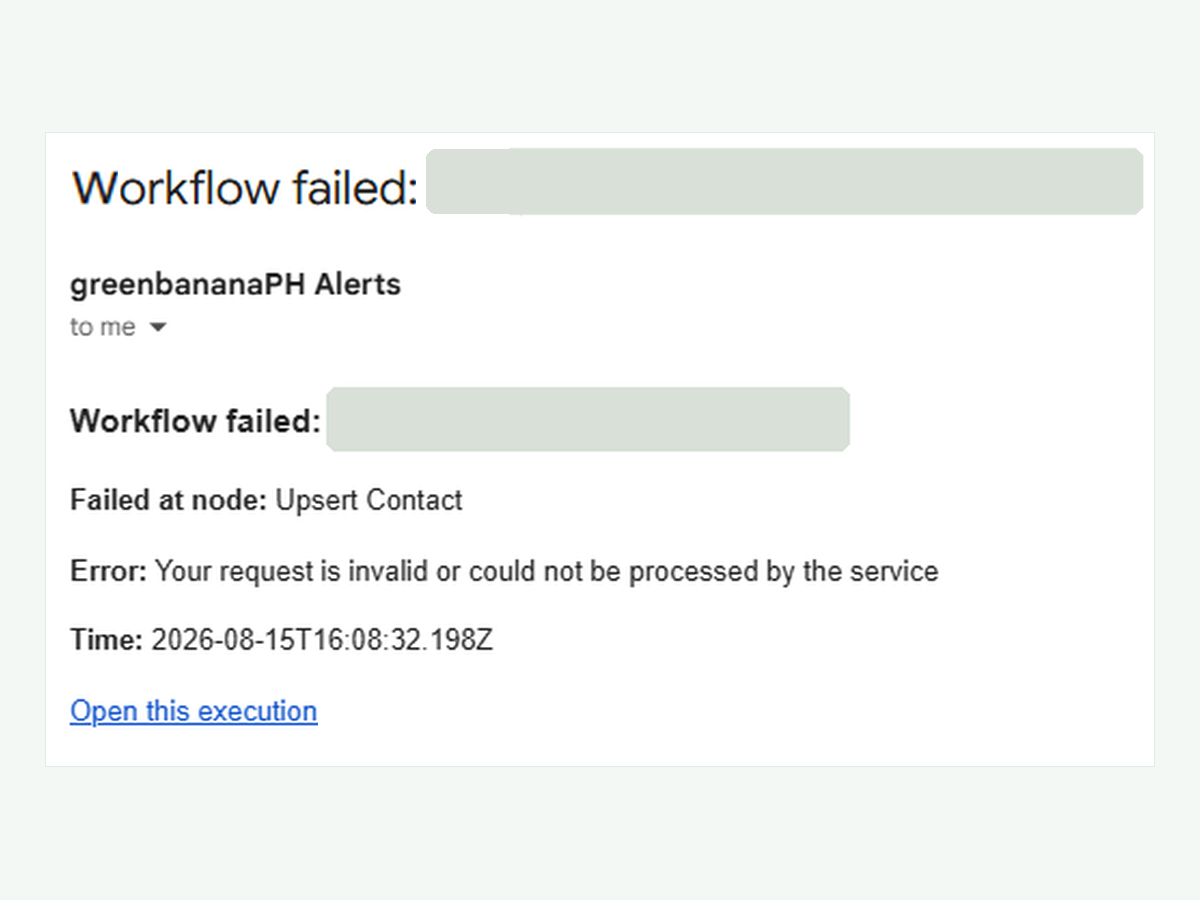 Automated failure alert